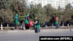 Uly ýoluň ugrunda arassaçylyk işleri geçirilýär, Türkmenistan 