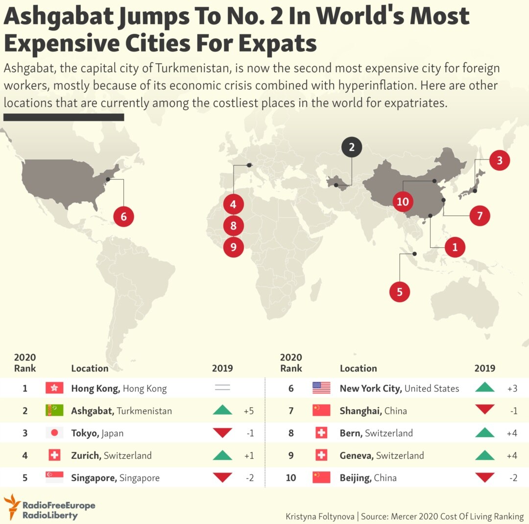 Mapped: The 10 Most Expensive Cities in the World