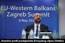 Президент Європейської ради Шарль Мішель під час саміту ЄС-Західні Балкани, що був проведений віртуально через коронавірус. Травень 2020 року