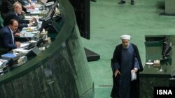 President Hassan Rouhani at the Iranian Parliament on August 27, 2019
