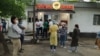 Kazakhstan – people stand in line in front of a pharmaceutical warehouse in Almaty. 01July2020