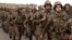 Armenia -- Soldiers march to a military exercise.