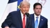 Predsednik SAD Donald Tramp na konferenciji za novinare s državnim sekretarom SAD Markom Rubijem tokom samita G7 u Evijanu, Francuska, 17. jun 2026.