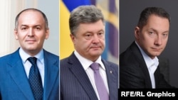 Віктор Пінчук, Петро Порошенко і Борис Ложкін (комбіноване фото)