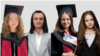 Colaj cu cei patru absolvenți de liceu care au primit zece din oficiu la Bac și vor susține doar o singură probă. De la stânga la dreapta: Daniela Luchian, Toma Gînga, Otilia Iurcu, Victoria Rațoi