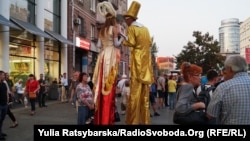 Even the clowns on stilts didn't look out of place at a recent Mikheil Saakashvili rally in Dnipro, Ukraine. 