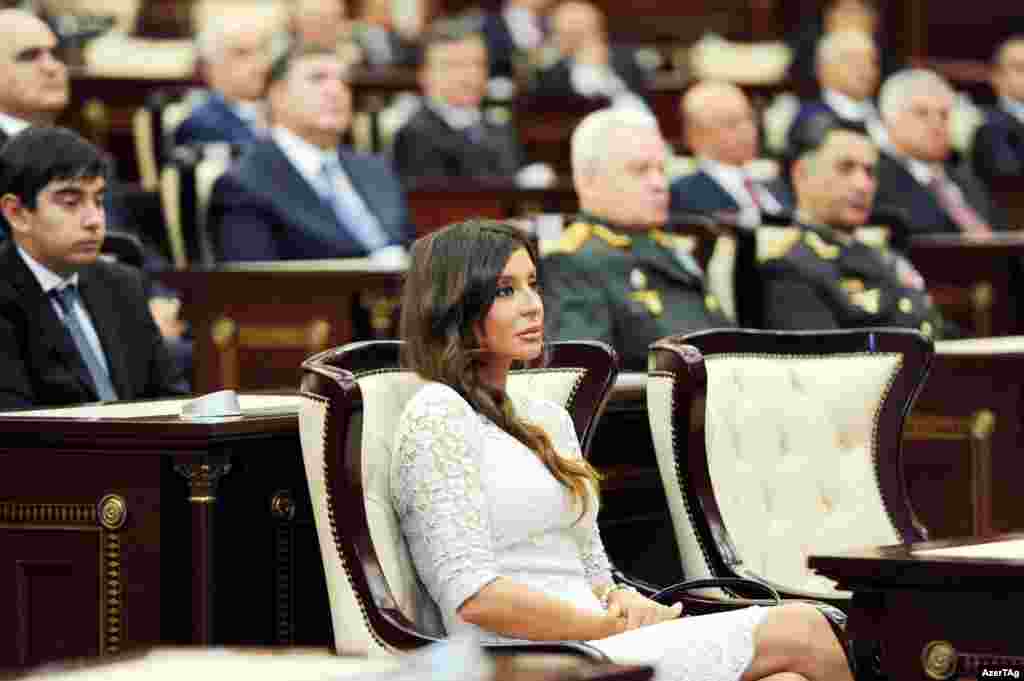 Aliyev's wife, Mehriban Aliyeva, was also in attendance...