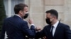 Președinții Emmanuel Macron și Volodimir Zelenskiy, la Paris, 16 aprilie 2021