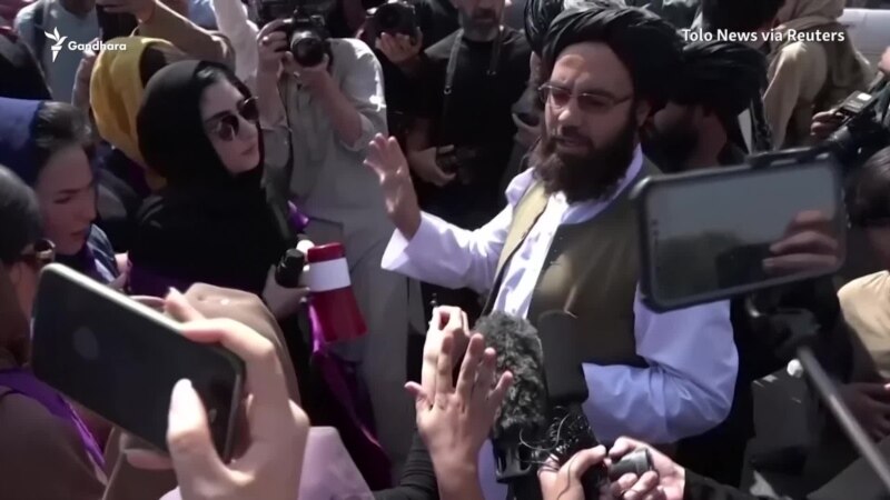 Taliban Militants Use Tear Gas, Fire Warning Shots As Women Demand Equal Rights
