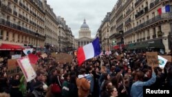 Demonstrație a tinerilor la Paris, în martie anu acesta, pe teme climatice