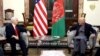 FILE: U.S. Vice President Mike Pence with Afghan President Ashraf Ghani at the Presidential Palace in Kabul on December 21, 2017. 