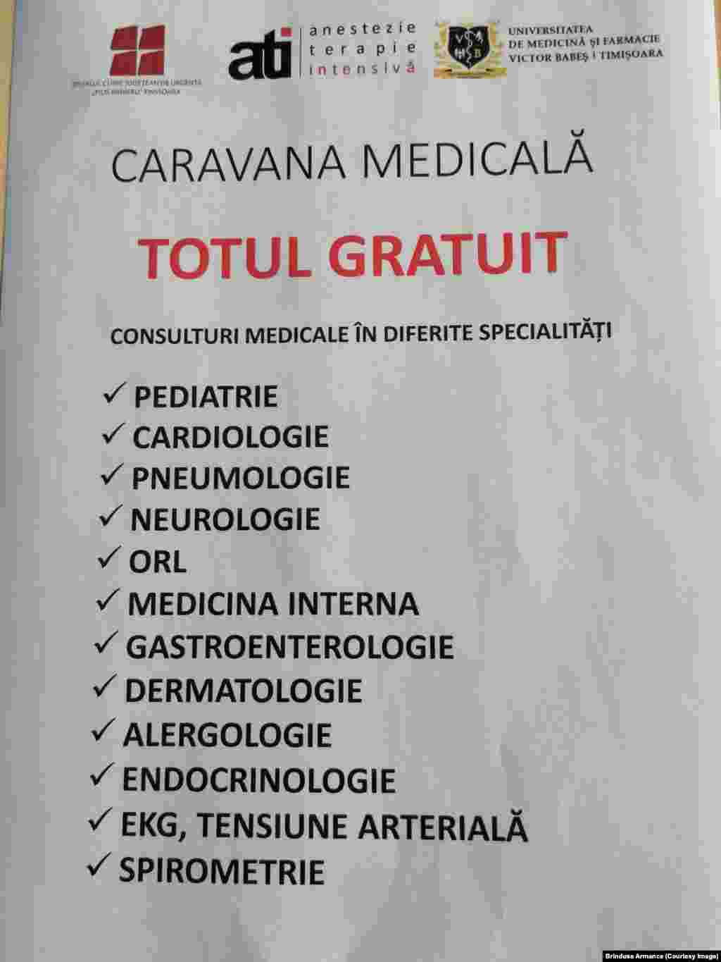 Totul gratuit. Un avantaj oferit de caravana medicală timișoreană