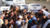 U.S. mediator James Warlick talks to Armenian protesters in Lachin (Berdzor), 18May2014.