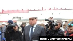 Сергей Цивилев во время сноса "Зимней вишни", Кемерово