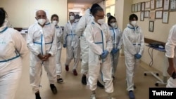 Armenia -- French medics at the Surp Grigor Lusavorish Medical Center, Yerevan, June 24, 2020. (Photo by the French Embassy in Armenia)