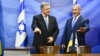 Президент України Петро Порошенко (ліворуч) і прем'єр-міністр Ізраїлю Беньямін Нетаньягу під час прес-конференції за підсумками підписання Угоди про зону вільної торгівлі між Україною та Ізраїлем. Єрусалим, 21 січня 2019 року 