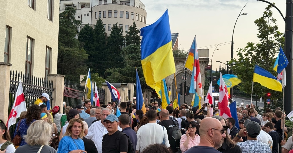 თბილისში, უკრაინის საელჩოსთან მხარდამჭერი აქცია იმართება