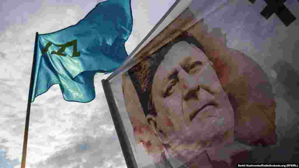 A portrait of Akhtem Chiygoz. He is the deputy chairman of the Majlis, the Crimean Tatar assembly that was outlawed by Russia after it occupied and seized control of the Black Sea peninsula.