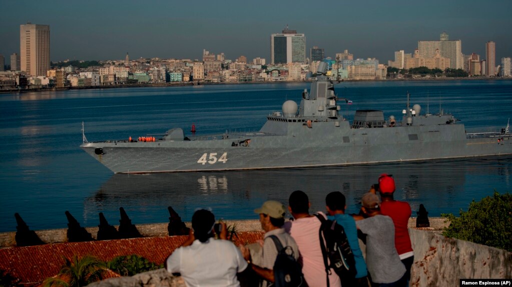 The Russian Navy frigate Admiral Gorshkov arrives at the port of Havana. (file photo)