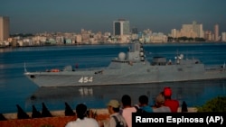 The Russian Navy frigate Admiral Gorshkov arrives at the port of Havana in June 2019. (file photo)