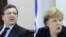 Jose Manuel Barroso și Angela Merkel înaintea summitului UE