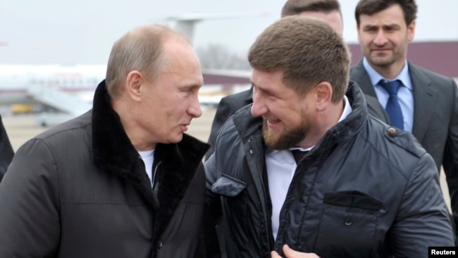 Russian President Vladimir Putin with Chechen leader Ramzan Kadyrov (file photo)