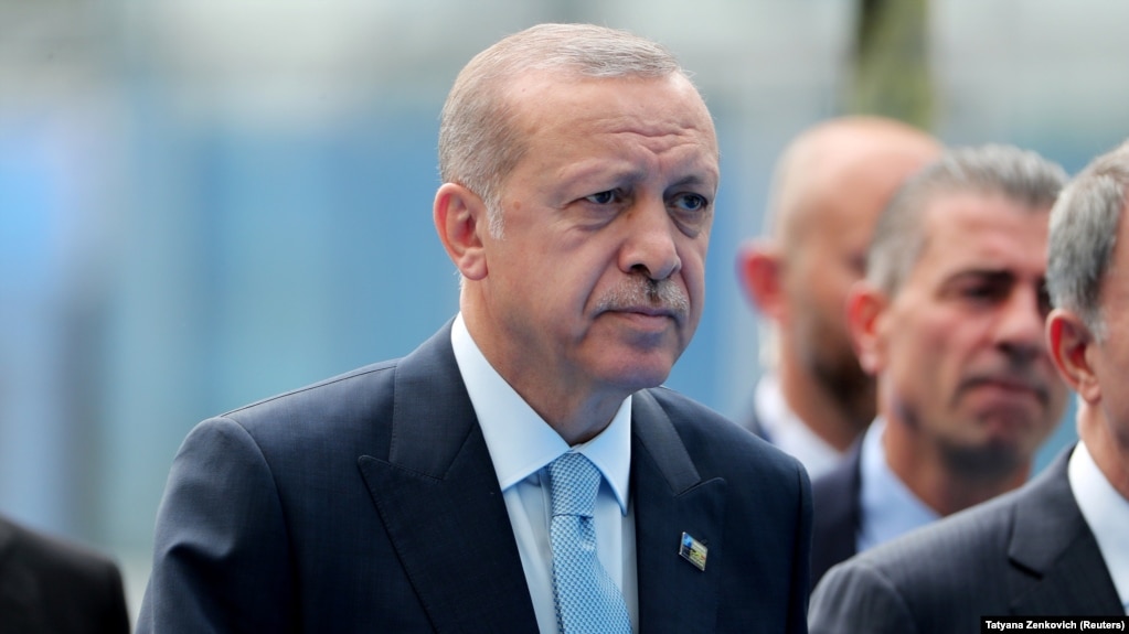 Turkish President Recep Tayyip Erdogan often resorts to the blame game when he's under pressure. (file photo)