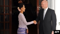 Myanmar's Aung San Suu Kyi met with British Foreign Secretary William Hague during his early-January visit to Yangon (pictured), following a meeting in December between Suu Kyi and U.S. Secretary of State Hillary Clinton.