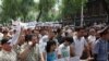 Armenia -- A protest outside parliament against a government bill on foreign-language schools, 23June 2010.