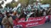 Supporters of Jamaat-ud-Dawa hold an anti-U.S. protest in the southwestern Pakistani city of Quetta, on August 28.