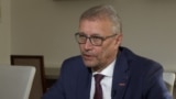 Czech Minister for European Affairs Martin Dvořák in an interview with RFE/RL Kosovo Service journalist in Prague on June 11, 2025