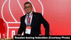 Gafur Rahimow AIBA-nyň Moskwada geçirilen kongresinde.
