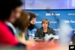 Элла Памфилова на пресс-конференции в ЦИК по итогам парламентских выборов, 19 сентября