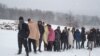 Migranti ispred kampa Lipa kod Bihaća, januar 2020. 