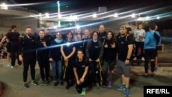 RFE/RL colleagues before a Charity Night Run with Czech Radio to raise money for the blind. April 12, 2018. 
