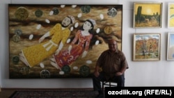Народный художник Узбекистана Гафуржон Кодиров в своей мастерской. Ташкент, 26 июля 2011 года.