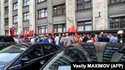 Акция против повышения пенсионного возраста у Госдумы, 19 июля 2018 года