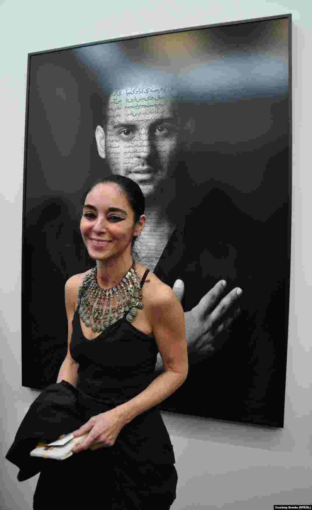 Shirin Neshat at the opening of her new Arab Spring-inspired exhibition in New York.