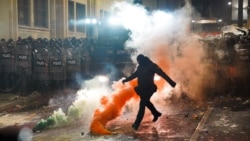 Georgia - protest at the parliament due to the government's anti-European statement. rigged elections