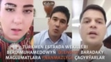 Türkmen sahnasynyň wekilleri prezident hakyndaky 'ýalan geplere' ynanmazlyga çagyrýar