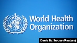 Switzerland - A logo is pictured at the World Health Organization (WHO) building in Geneva, Switzerland, 2Feb2020