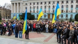 Митинг в поддержку Евромайдана. Симферополь, февраль 2014 года 