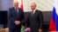 Belarusian leader Alyaksandr Lukashenka (left) meets with Russian President Vladimir Putin in the Black Sea resort of Sochi in September 2020.