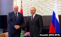 Олександр Лукашенко і Володимир Путін під час зустрічі в Сочі, 14 вересня 2020 року