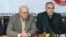 Представители партии «Сасна црер» Варужан Аветисян и Гарегин Чугасзян во время пресс-конференции (архив)