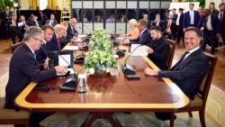 Лидеры США, Великобритании, Германии, Франции, Финляндии, Италии, Украины, Евросоюза и НАТО в Вашингтоне. 18 августа 2025