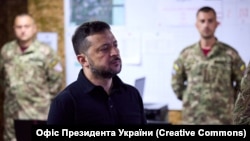 Ukrainian President Volodymyr Zelenskyy visits Ukraine's southern Zaporizhzhya region on August 26.