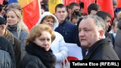 Liderii Partidiului Socialiștilor Zinaida Greceanîi și Igor Dodon