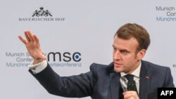 Emmanuel Macron vorbind la Conferința pentru securitate de la München