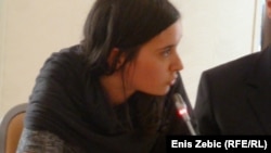 Ines Tanović na skupu u Zagrebu, foto: Enis Zebić